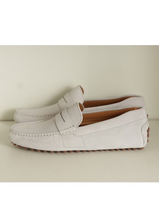 $245 Greats Brooklyn Corsa Driver Blanco Suede Loafers Moc Flats Men’s 10.5 M main image 4